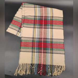 Vintage Plaid Fringe Winter Scarf